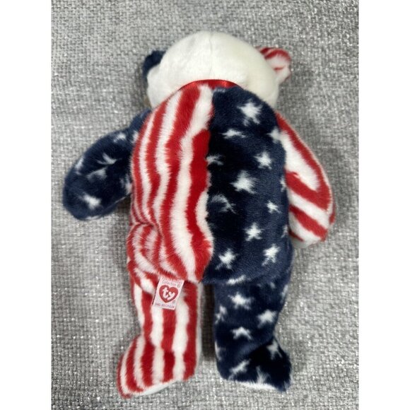 Ty Beanie Buddie Spangle Bear And Beanie Baby Glory Bear Lot USA Patriotic Plush - Picture 14 of 16